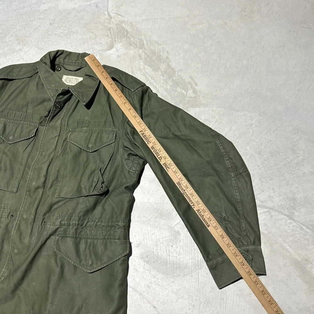 VTG Vietnam War US Coat Man's Cotton Wind Resistant Sateen 9 OZ OG 107 1960s SM - Picture 10 of 15